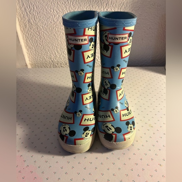 Hunter Other - Hunter Disney Print Rain Boot Kids Size 11/12 Boys Girls Blue Waterproof